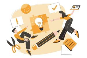 Concept Brainstorming Flat Illustration vector