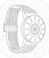 Watch coloring pages for adult vector