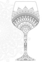 champagne bottle  coloring pages for adult vector