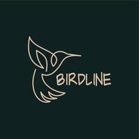 Bird line art logo design vector