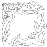 esquinas ornamentadas de fantasía con ondas y rizos, página decorativa para colorear para la creatividad vector