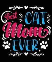 el mejor diseño de camiseta de mamá gato para mamá vector