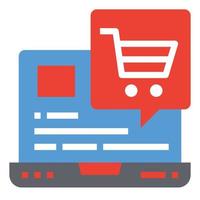 Laptop Shopping Icon Vector Illustration, Shop, Shopping Cart