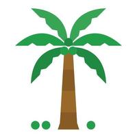 Coconut Tree Icon Vector Illustration, Wood, Nature