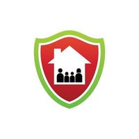 Protection home icon. Stay at home. Prevention from covid. Home and shield vector illustration.