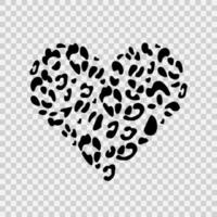 corazón de leopardo. perfecto para el diseño de blogs, pancartas, afiches, moda, sitios web, aplicaciones, tarjetas, tipografía. ilustración dibujada a mano vector
