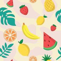 Seamless Pattern Tropical Fruits vector