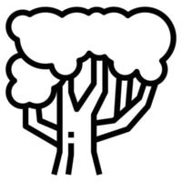 icono de línea de vector de árbol, madera