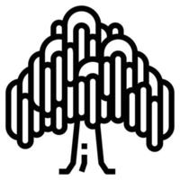 icono de línea de vector de árbol, madera