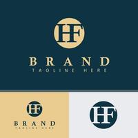 logotipo de la letra hfmonogram vector