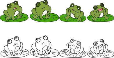 Cute frog for coloring book vector