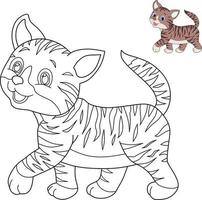 Cat cartoon for coloring book vector