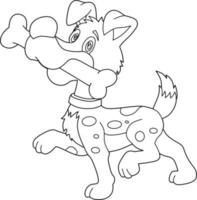 Dog cartoon outline for coloring vector