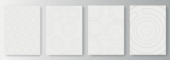 Collection of white backgrounds with abstract gray circles vector