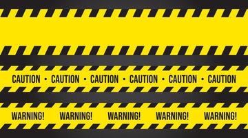 Black and yellow line striped. Caution tape. Blank warning background. Vector illustration