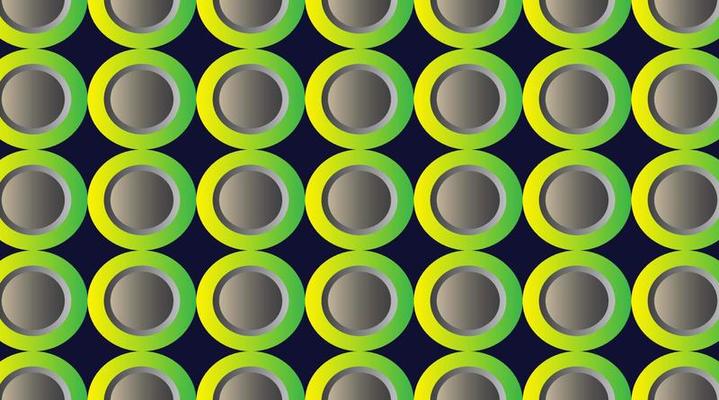 Green and yellow concentric rings. Abstract futuristic background. Vector geometric illustration. Radial shapes. Futuristic cover design. Minimalist broadcast style concept.