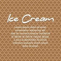 Ice cream pattern waffle texture vector illustration.