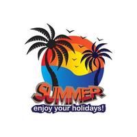 Summer logo template vector illustration