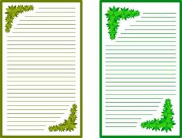 Gren notebook with flowers decorations vector