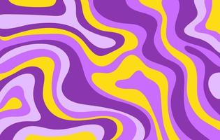 Abstract horizontal psychedelic background with colorful waves. Trendy vector illustration in style hippie 60s, 70s.