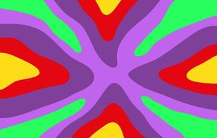 Abstract horizontal psychedelic background with bright acid wavy shapes. Trendy vector illustration in style hippie 60s, 70s.