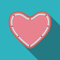 Heart with neon light icon. Vector illustration