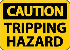 Caution Tripping Hazard Sign On White Background vector