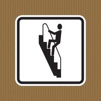 Caution Walk Down Stairs Backwards Sign vector