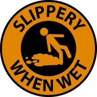 Slippery When Wet Floor Sign On White Background vector