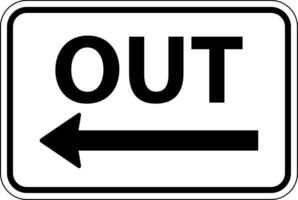 Out Left Arrow Sign On White Background vector