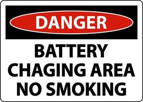 Warning Battery Charging No Smoking Sign On White Background vector