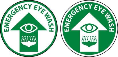 Emergency Eye Wash Floor Sign On White Background vector