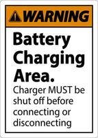 Warning Charger Must Be Shut Off Sign On White Background vector