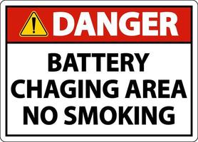 Warning Battery Charging No Smoking Sign On White Background vector