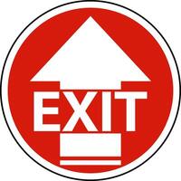 Exit Arrow Floor Sign On White Background vector