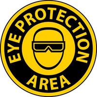 Eye Protection Area Floor Sign On White Background vector