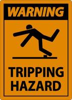 Warning Tripping Hazard Sign On White Background vector