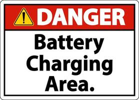 Danger Battery Charging Area Sign On White Background vector