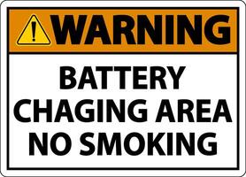 Warning Battery Charging No Smoking Sign On White Background vector