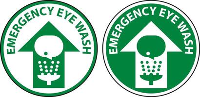 Emergency Eye Wash Floor Sign On White Background vector