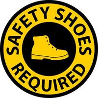 Safety Shoes Required Floor Sign On White Background vector