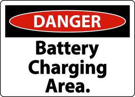 Danger Battery Charging Area Sign On White Background vector