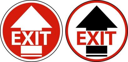 Exit Arrow Floor Sign On White Background vector