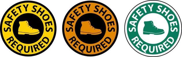 zapatos de seguridad requeridos signo de piso sobre fondo blanco vector
