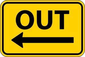 Out Left Arrow Sign On White Background vector