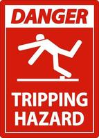 Danger Tripping Hazard Sign On White Background vector