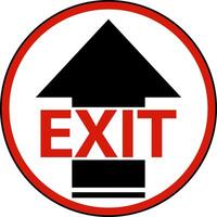 Exit Arrow Floor Sign On White Background vector