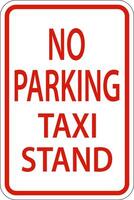 No Parking Taxi Stand Sign On White Background vector