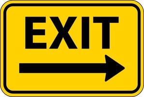 Exit Right Arrow Sign On White Background vector