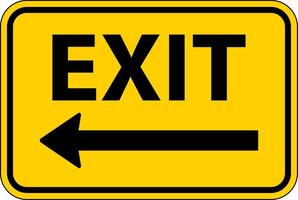 Exit Left Arrow Sign On White Background vector